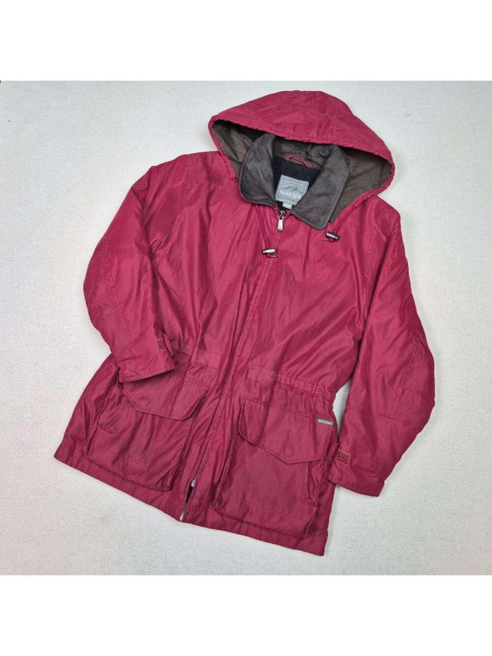 Pacific Trail Outdoor Wear Women's Red Hooded Full Zip Parka Rain Coat Sz XS